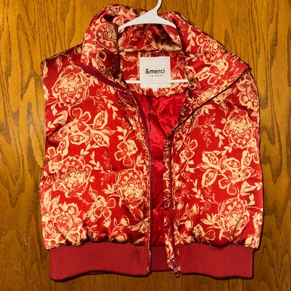 &merci Jackets & Blazers - Merci Paris Women's Red Floral Vest